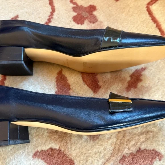 Etienne Aigner Navy Patent Buckle Pumps--9M - Picture 2 of 3